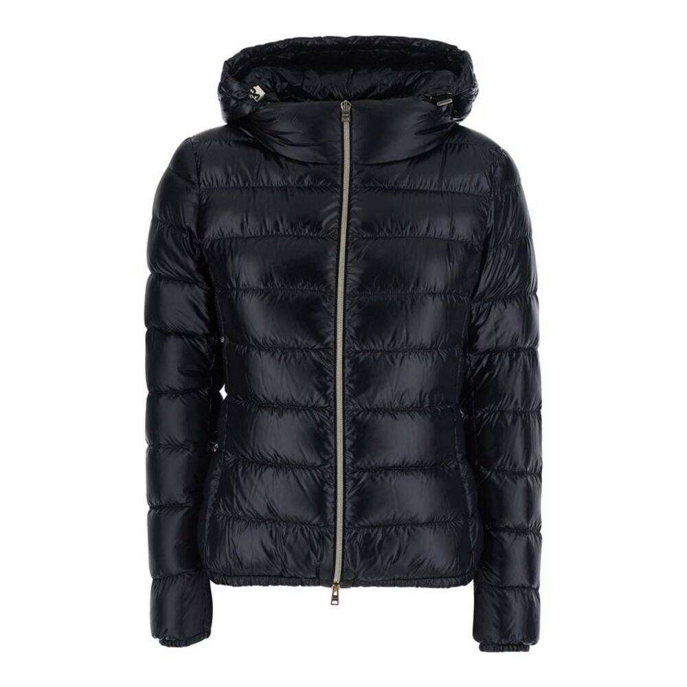 Herno Women Giada Hooded Short Puffer With Hood And Black Tech Fabric Women